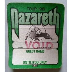 Nazareth Backstage Pass Original 1981 Concert Tour Old Rock Music Memorabilia